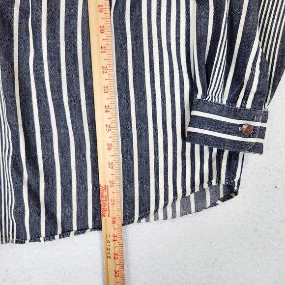 Marithe Francois Girbaud Shirt Mens Large Gray Stripe Vintage Denim USA 90s - Picture 5 of 16
